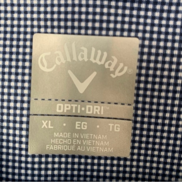 Men’s Callaway Opti-Dri Blue Check Performance Golf Polo Size XL EUC - Picture 4 of 8